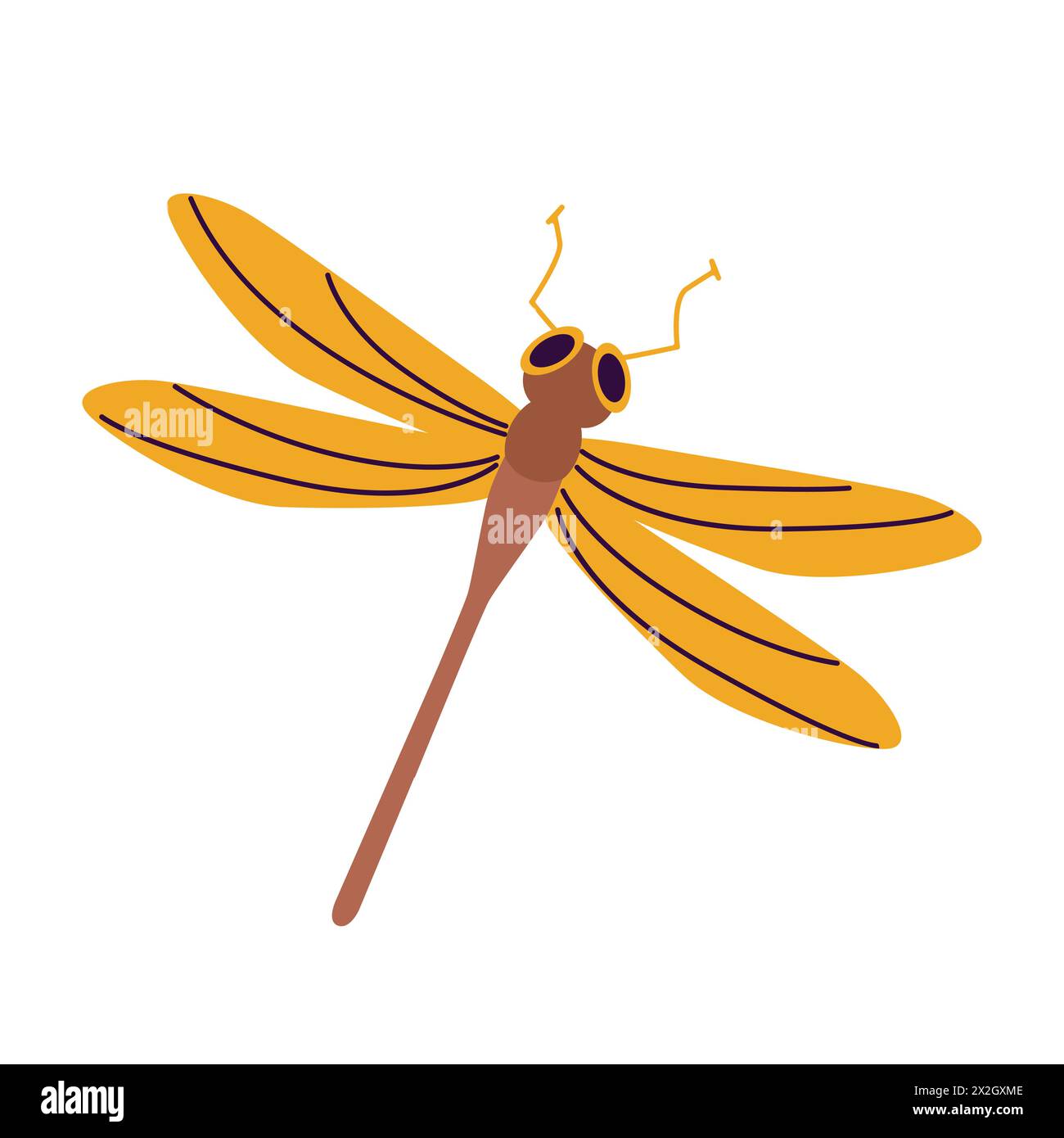 Icona Dragonfly alata d'oro Illustrazione Vettoriale
