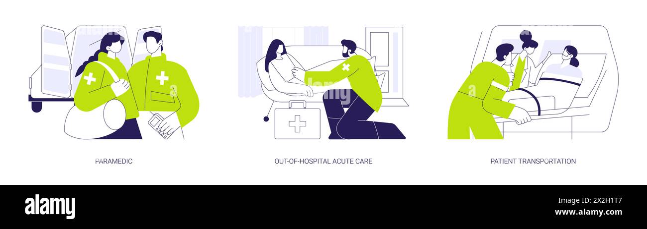 Illustrazioni vettoriali di concetto astratto dei servizi medici di emergenza. Illustrazione Vettoriale