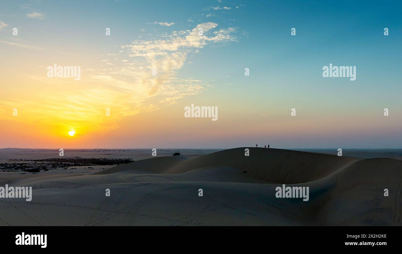 Paesaggio desertico vicino all'area di al Hufuf in Arabia Saudita. Foto Stock