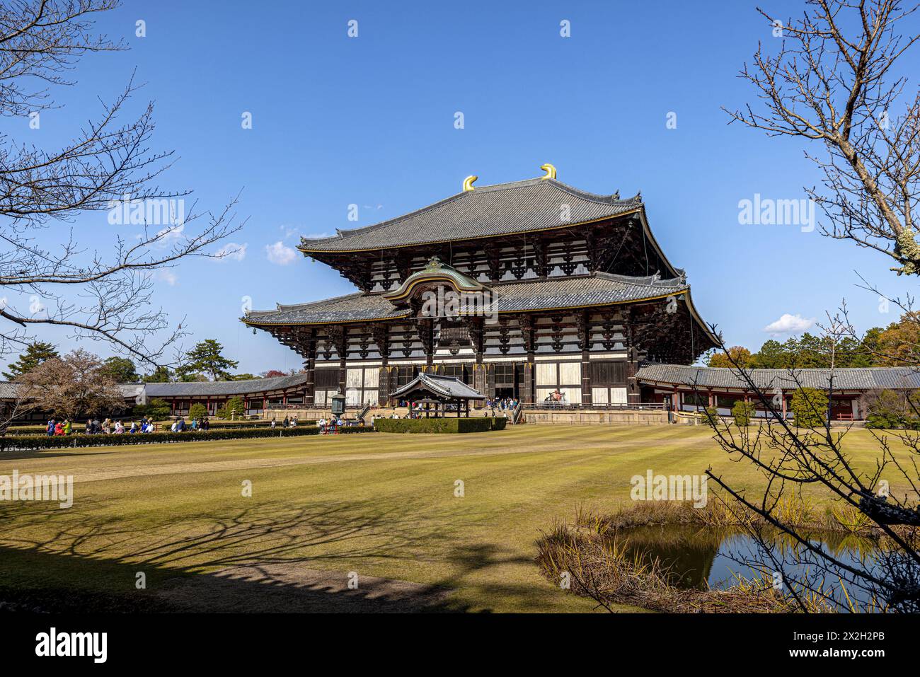 NARA/GIAPPONE - 28 novembre 2023: Vista panoramica dello storico tempio todai-ji Foto Stock
