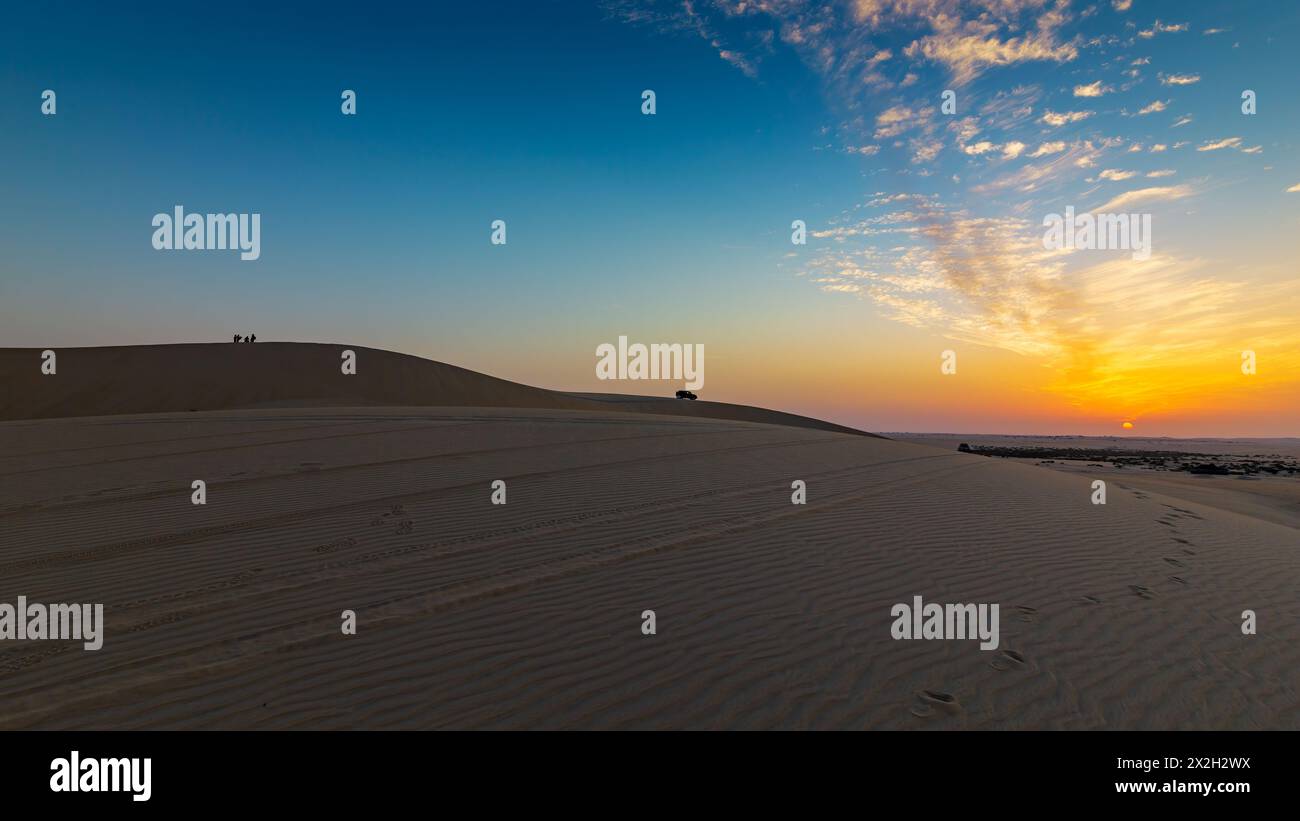 Paesaggio desertico vicino all'area di al Hufuf in Arabia Saudita. Foto Stock