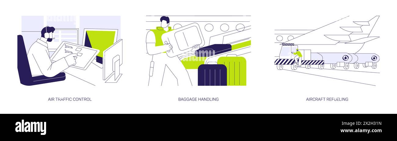 Industria aeronautica illustrazioni vettoriali di concetto astratto. Illustrazione Vettoriale