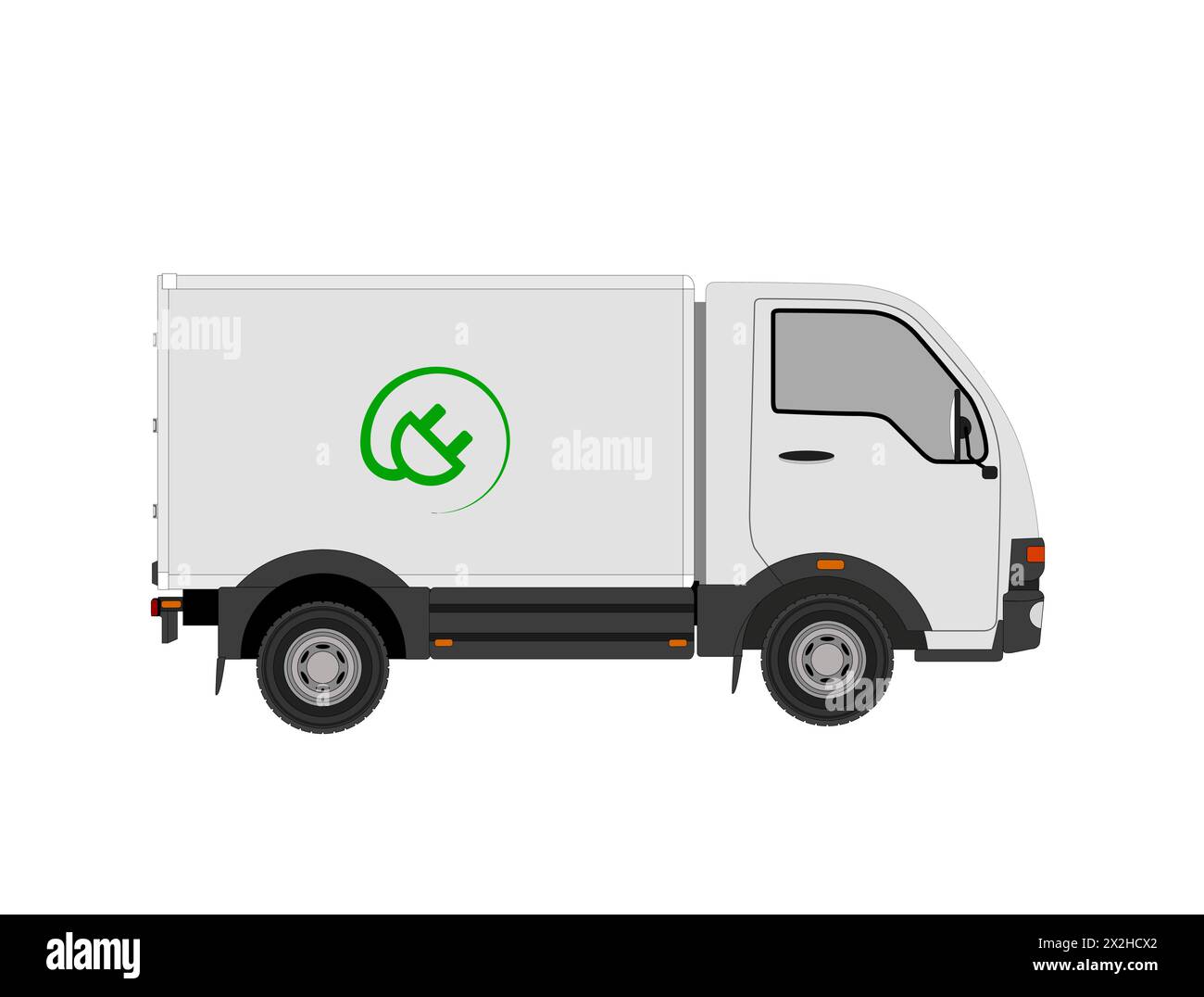 Illustrazione vettoriale del vettore merci elettrico a quattro ruote Illustrazione Vettoriale