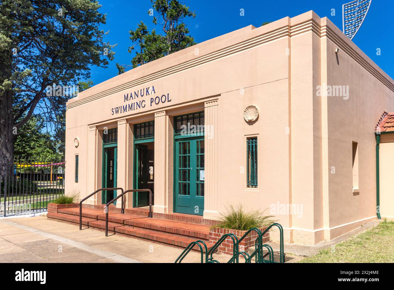 Piscina Art Deco Manuka, New South Wales Crescent, Manuka, Canberra, Australian Capital Territory, Australia Foto Stock