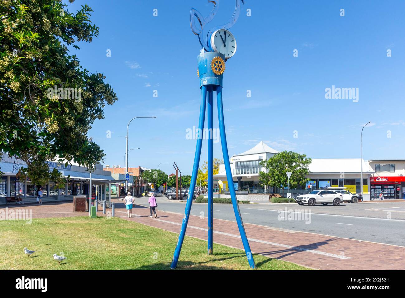 Orologio cittadino rotante, Clyde Street, Batemans Bay, nuovo Galles del Sud, Australia Foto Stock