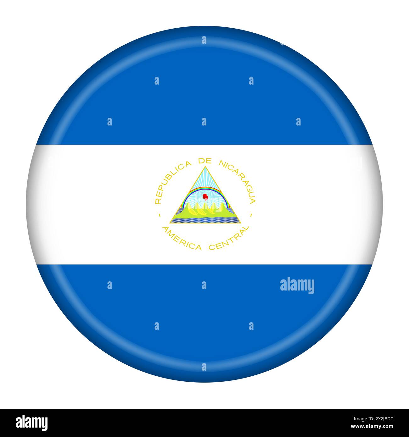 Pulsante bandiera Nicaragua con percorso di ritaglio Foto Stock