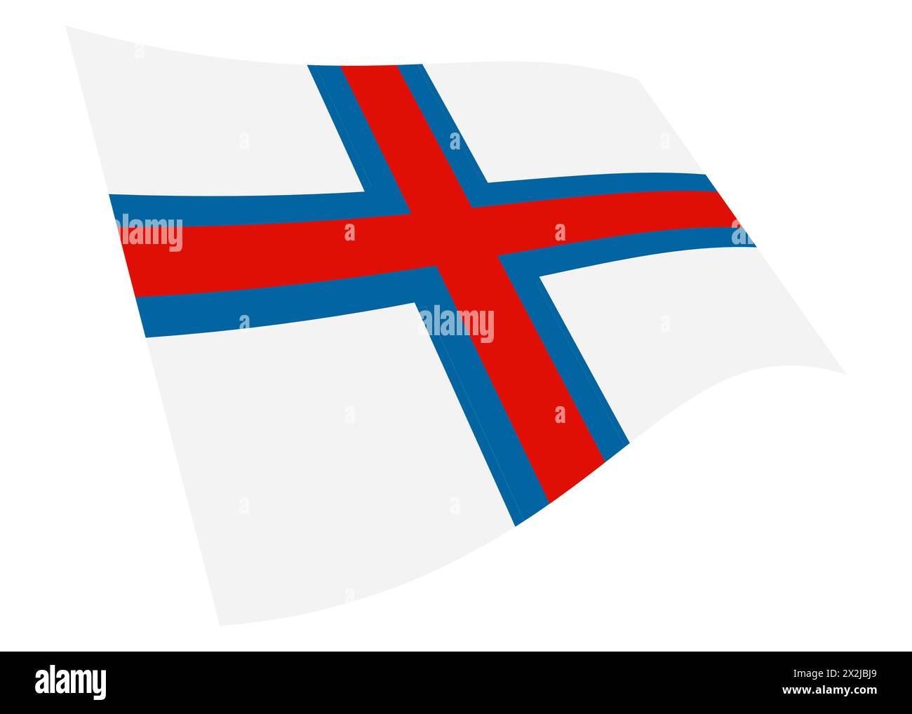 Isole Faroe che sventolano la bandiera Foto Stock