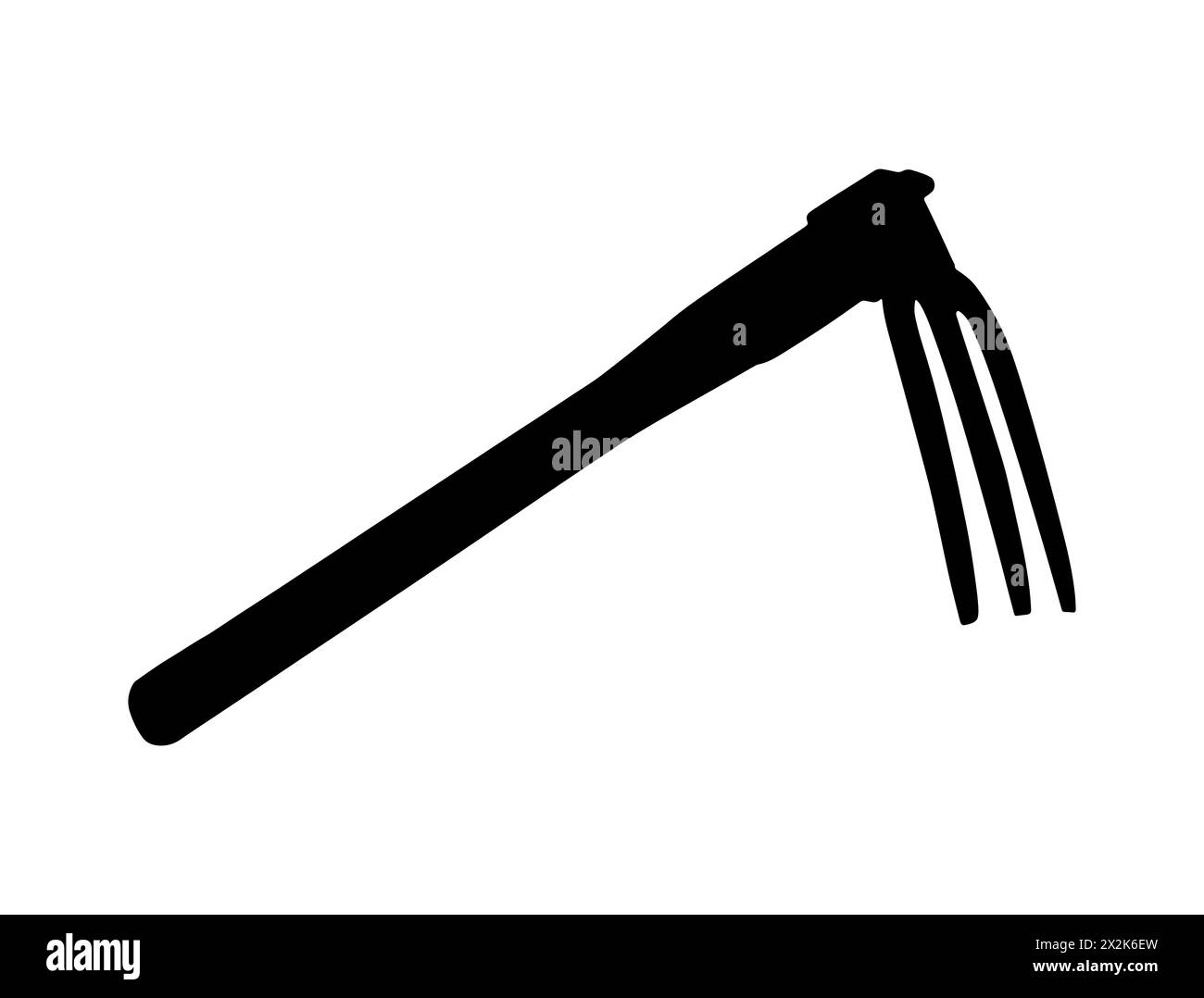 Disegno vettoriale sagoma utensile per retroescavatore a forca Illustrazione Vettoriale