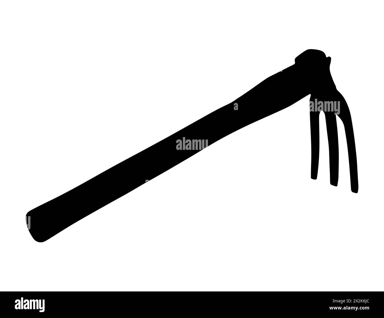 Disegno vettoriale sagoma utensile per retroescavatore a forca Illustrazione Vettoriale