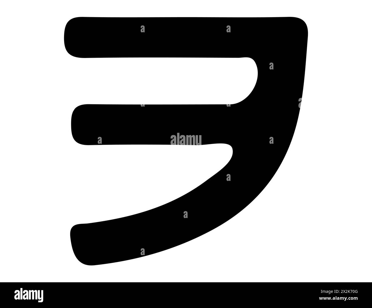 Grafica vettoriale della silhouette dell'alfabeto katakana giapponese Illustrazione Vettoriale