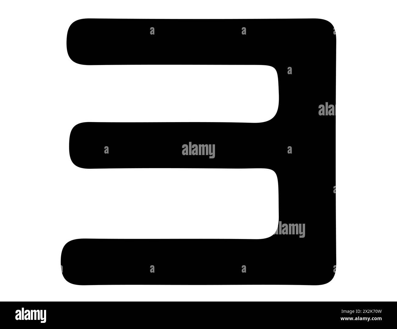 Grafica vettoriale della silhouette dell'alfabeto katakana giapponese Illustrazione Vettoriale