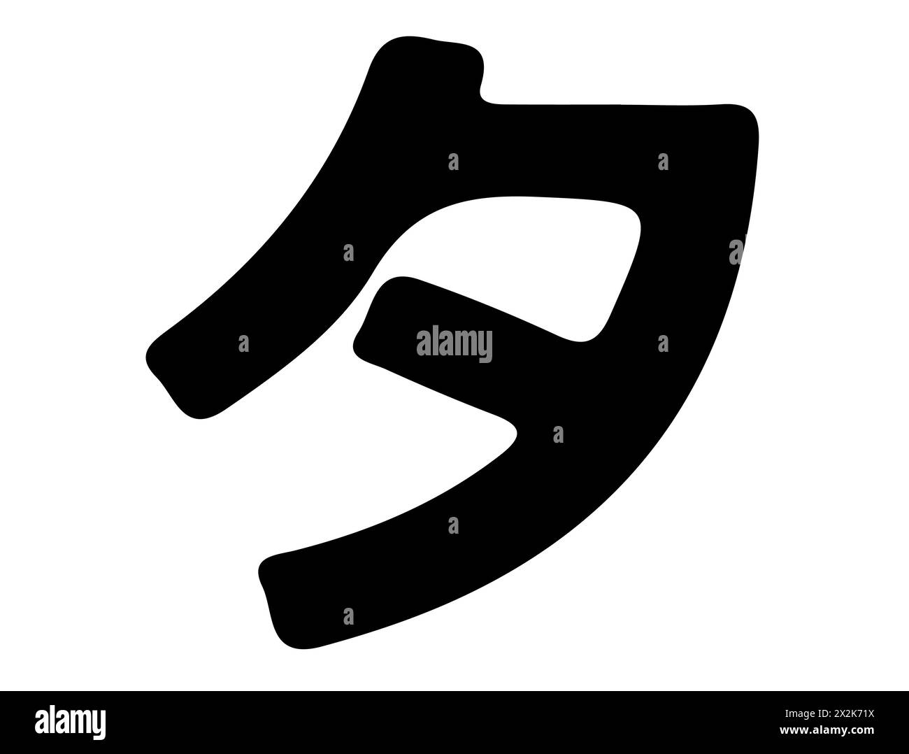 Grafica vettoriale della silhouette dell'alfabeto katakana giapponese Illustrazione Vettoriale