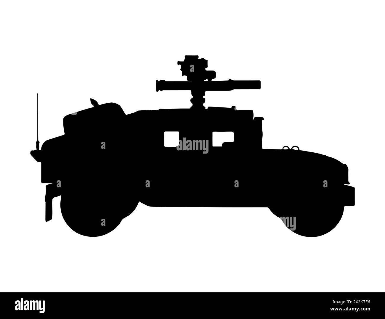 Grafica vettoriale silhouette camion militare Illustrazione Vettoriale