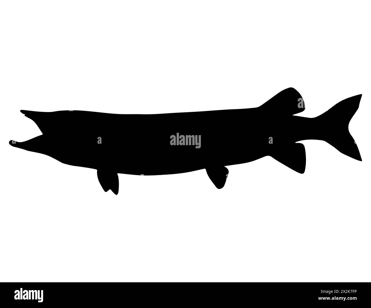 Muskellunge Fish silhouette grafica vettoriale Illustrazione Vettoriale
