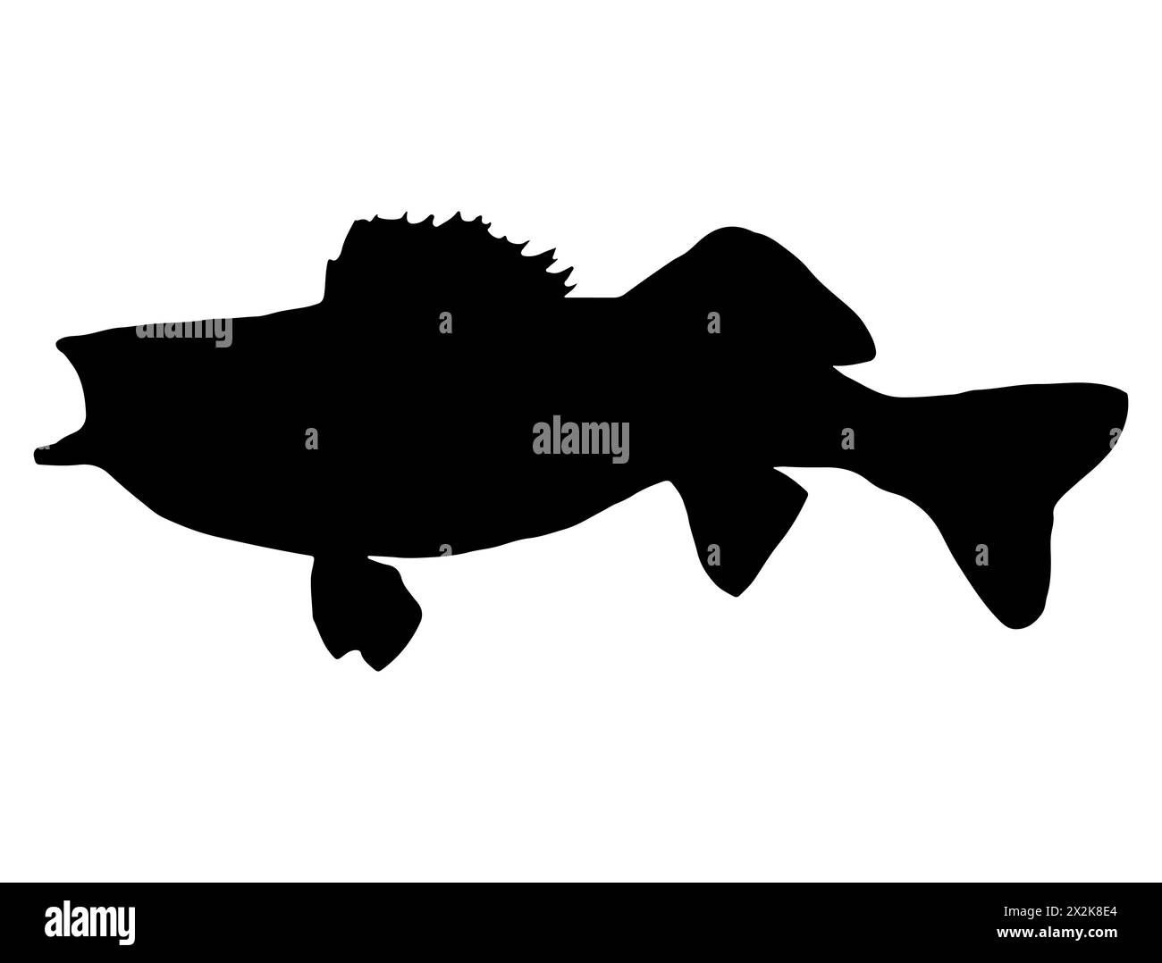 Walleye Fish silhouette grafica vettoriale Illustrazione Vettoriale