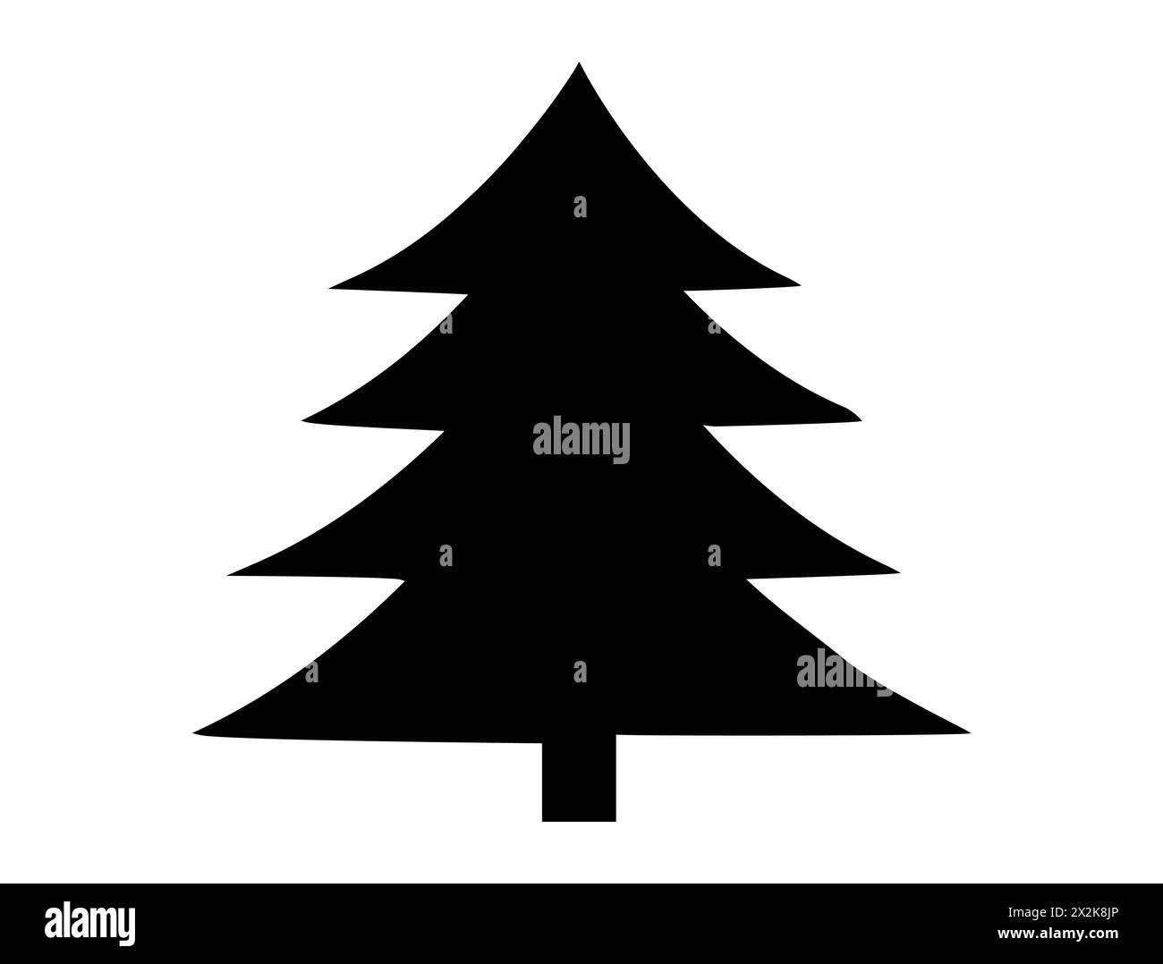 Immagine vettoriale della silhouette dell'albero di Natale Illustrazione Vettoriale