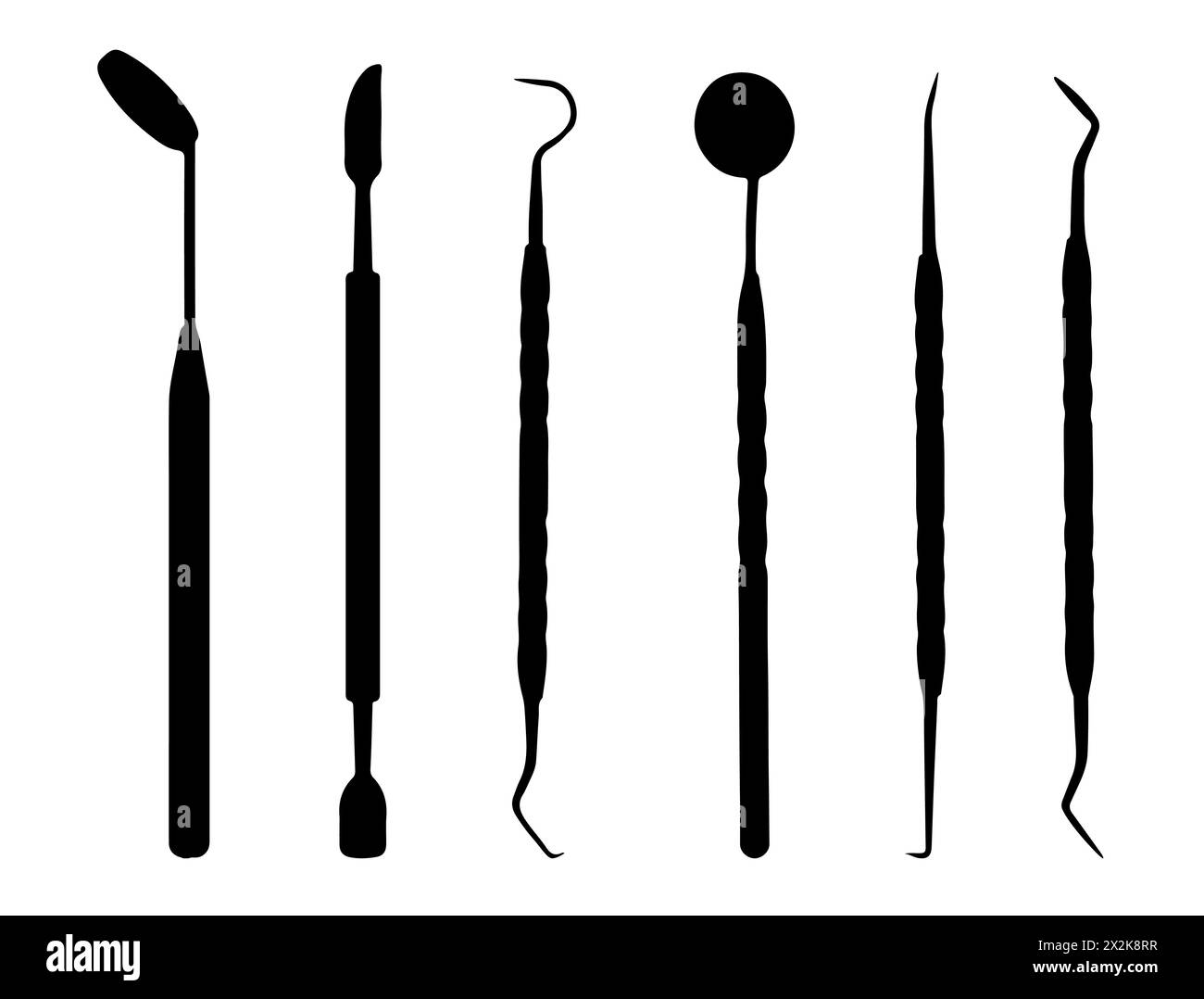 Grafica vettoriale silhouette strumento odontoiatrico Illustrazione Vettoriale