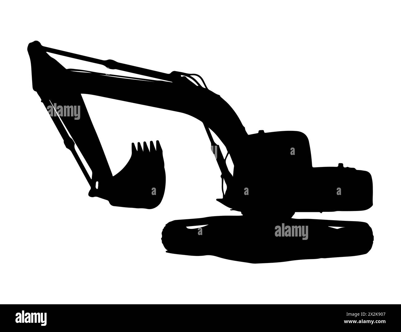 Grafica vettoriale silhouette escavatore Illustrazione Vettoriale