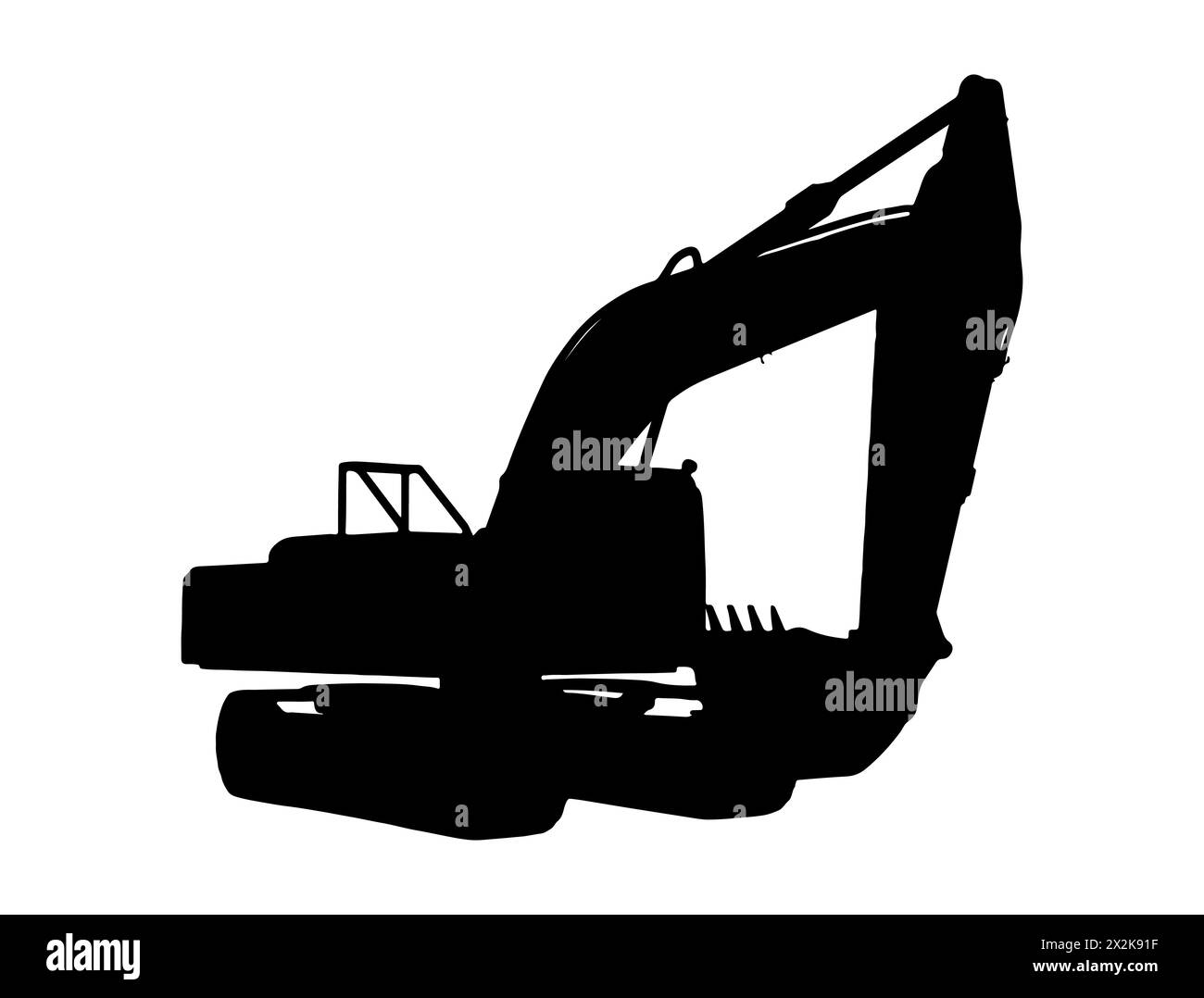 Grafica vettoriale silhouette escavatore Illustrazione Vettoriale