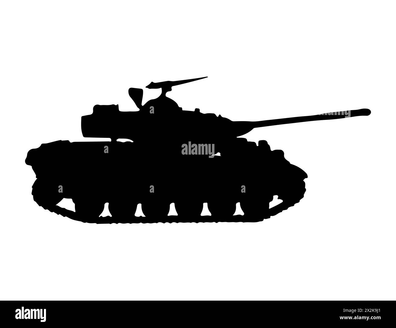 Grafica vettoriale silhouette carro armato militare Illustrazione Vettoriale