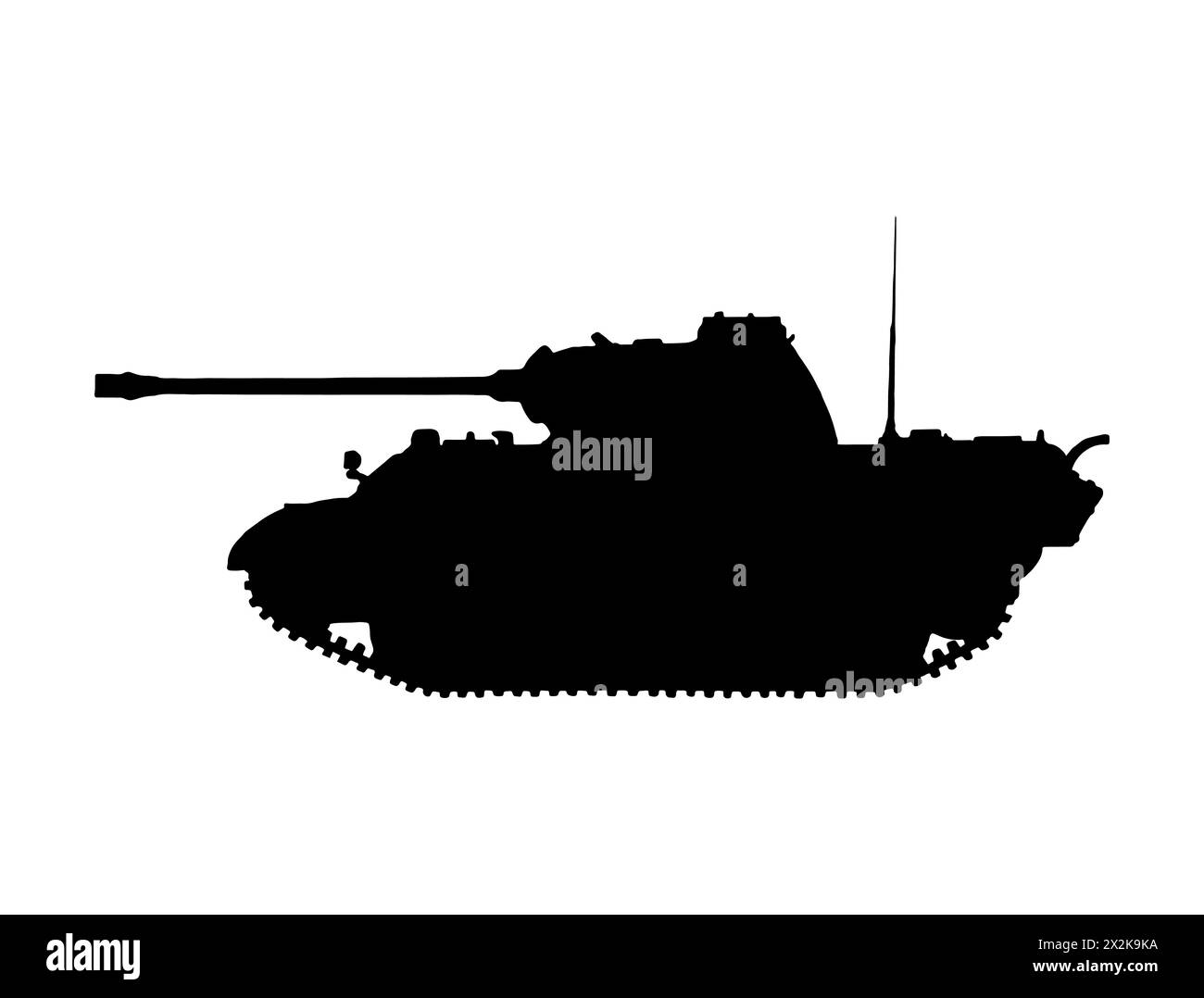 Grafica vettoriale silhouette carro armato militare Illustrazione Vettoriale