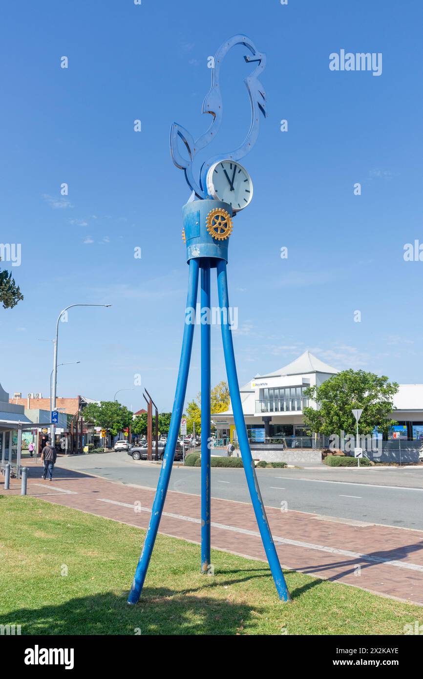 Orologio cittadino rotante, Clyde Street, Batemans Bay, nuovo Galles del Sud, Australia Foto Stock