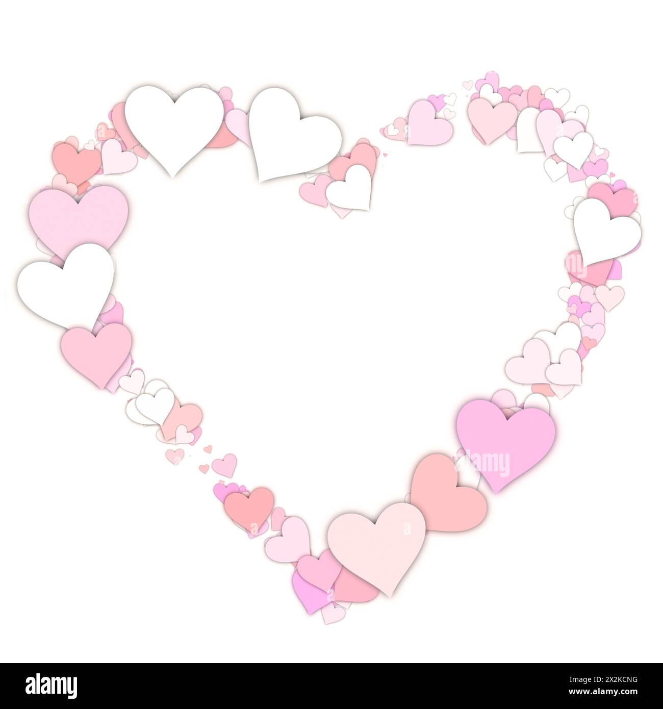 Cornice colorata color pastello a forma di cuore, elementi per il design del festival di san valentino. Foto Stock