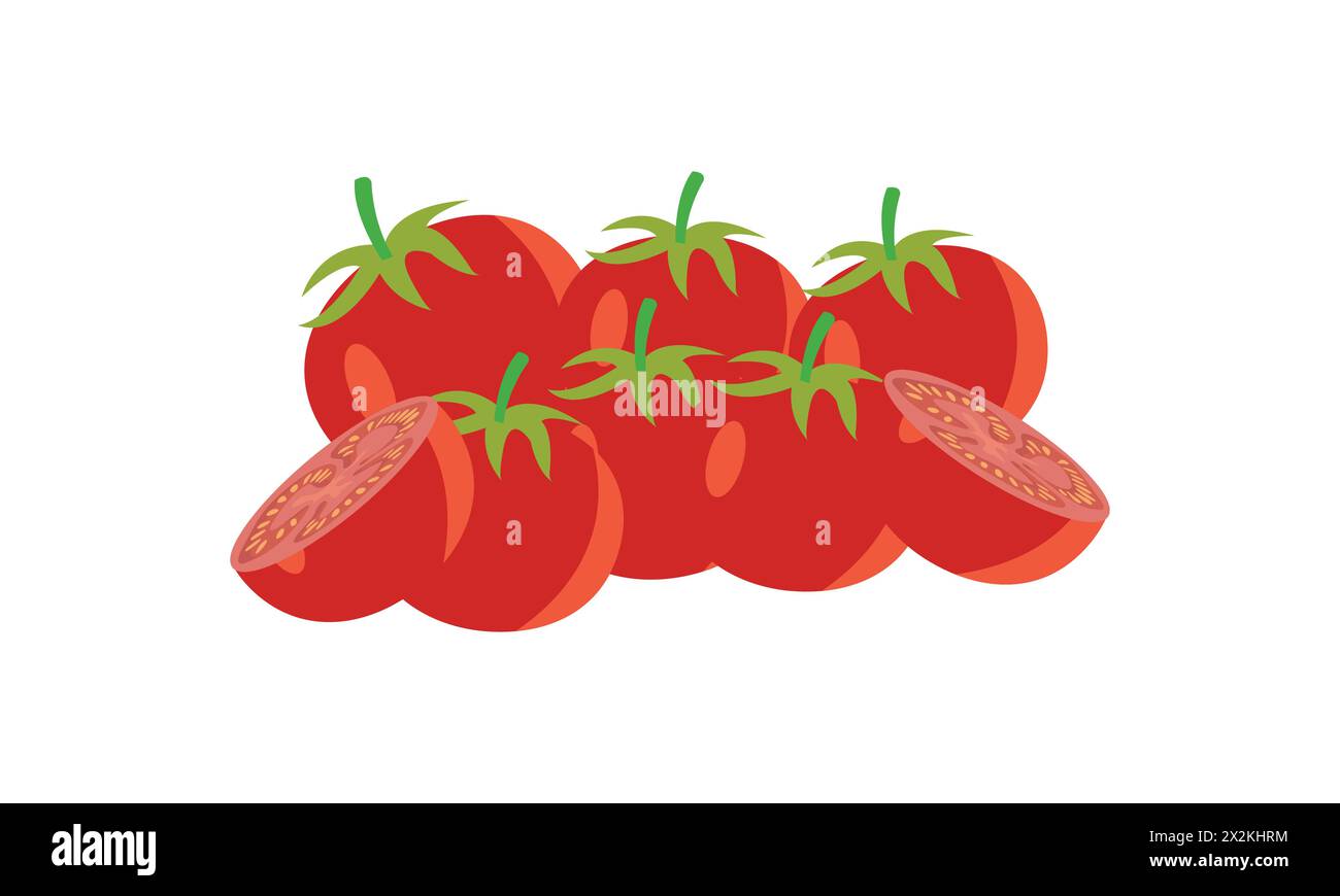 Design e illustrazione del tomato Vector. Illustrazione Vettoriale