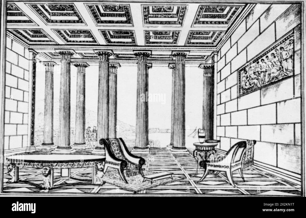 Architettura, edificio, Halle sul mare, interno, design di Karl Friedrich Schinkel, 1802, ULTERIORI DIRITTI-CLEARANCE-INFO-NOT-AVAILABLE Foto Stock