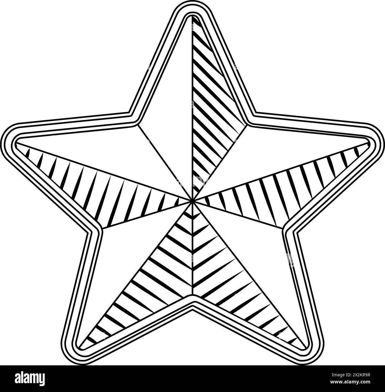 Icona distintivo Star Medal Symbol Award Illustrazione Vettoriale