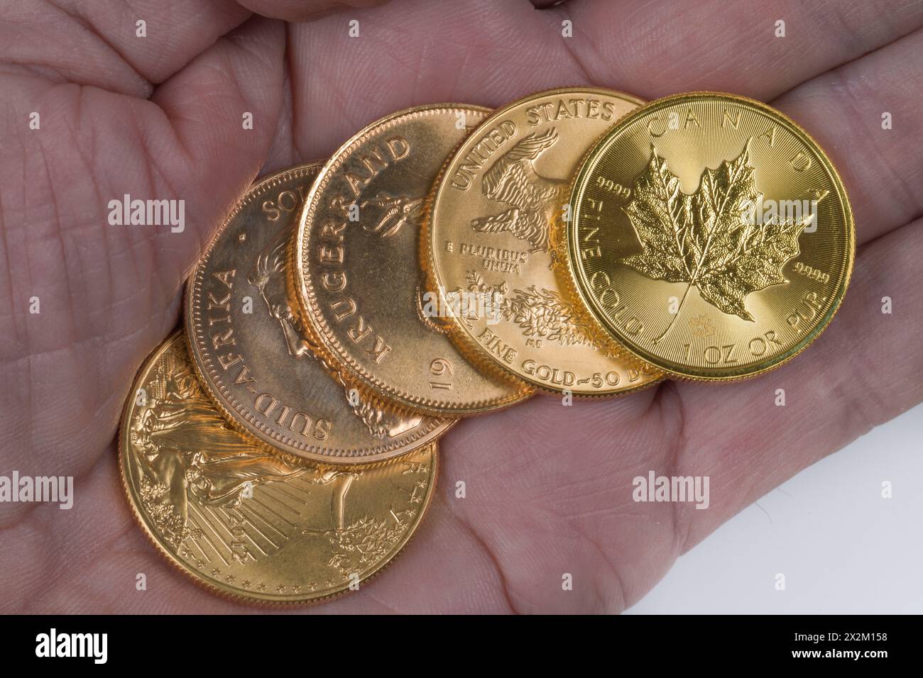Symbolfoto Gold, Goldmünzen, Geldanlage Foto Stock