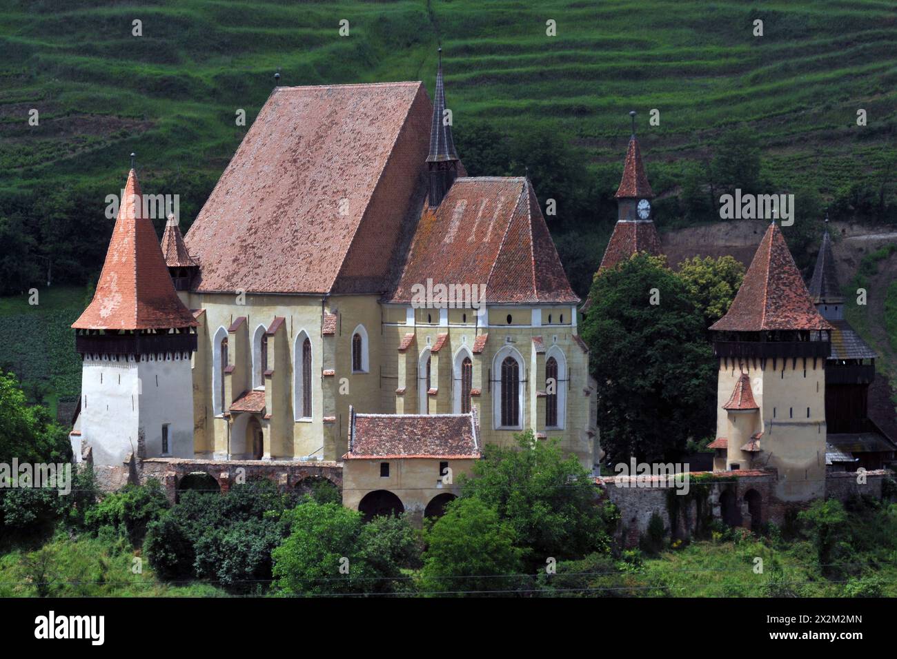 Chiesa fortificata di Biertan, Contea di Sibiu, Transilvania, Romania Foto Stock