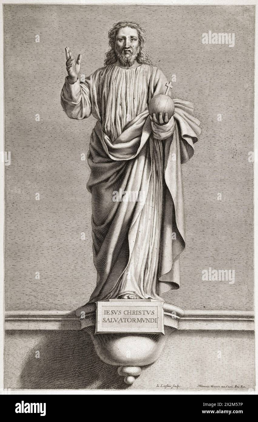 Gesù Cristo, stampa, Jean Lenfant, dopo Laurent de la Hyre, anni '1600 Foto Stock