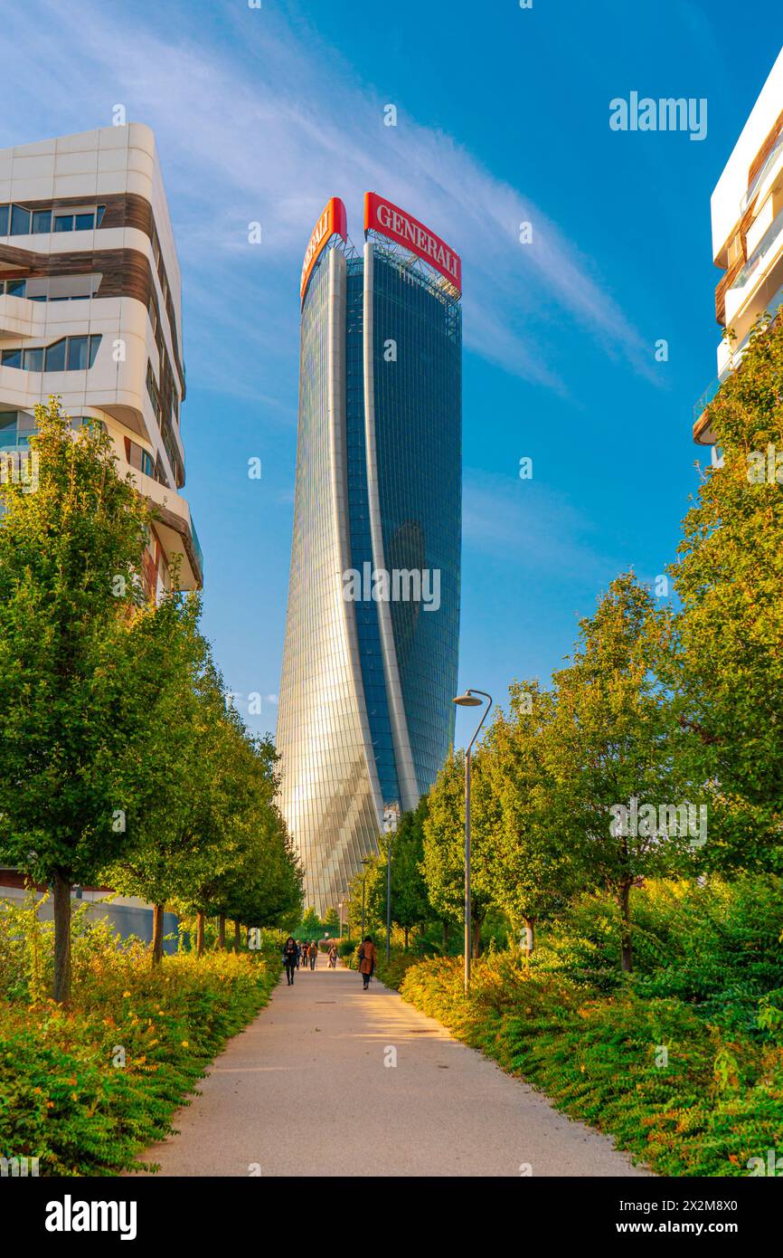 Hadid Tower (Torre generali) nel CityLife District Shopping a Milano. Foto Stock