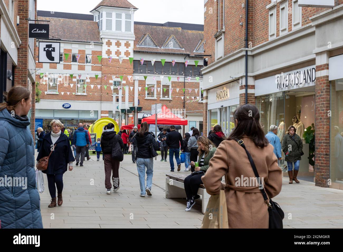Whitefriars Street, centro città, Canterbury, Kent Foto Stock