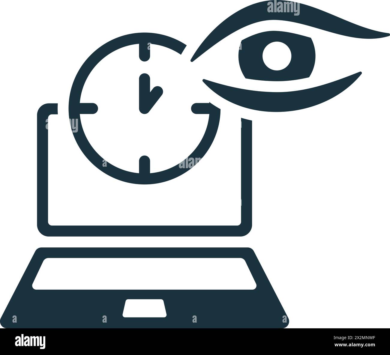 Icona software di tracciamento temporale. Icona monocromatica Simple Remote Work per modelli, Web design e infografiche Illustrazione Vettoriale