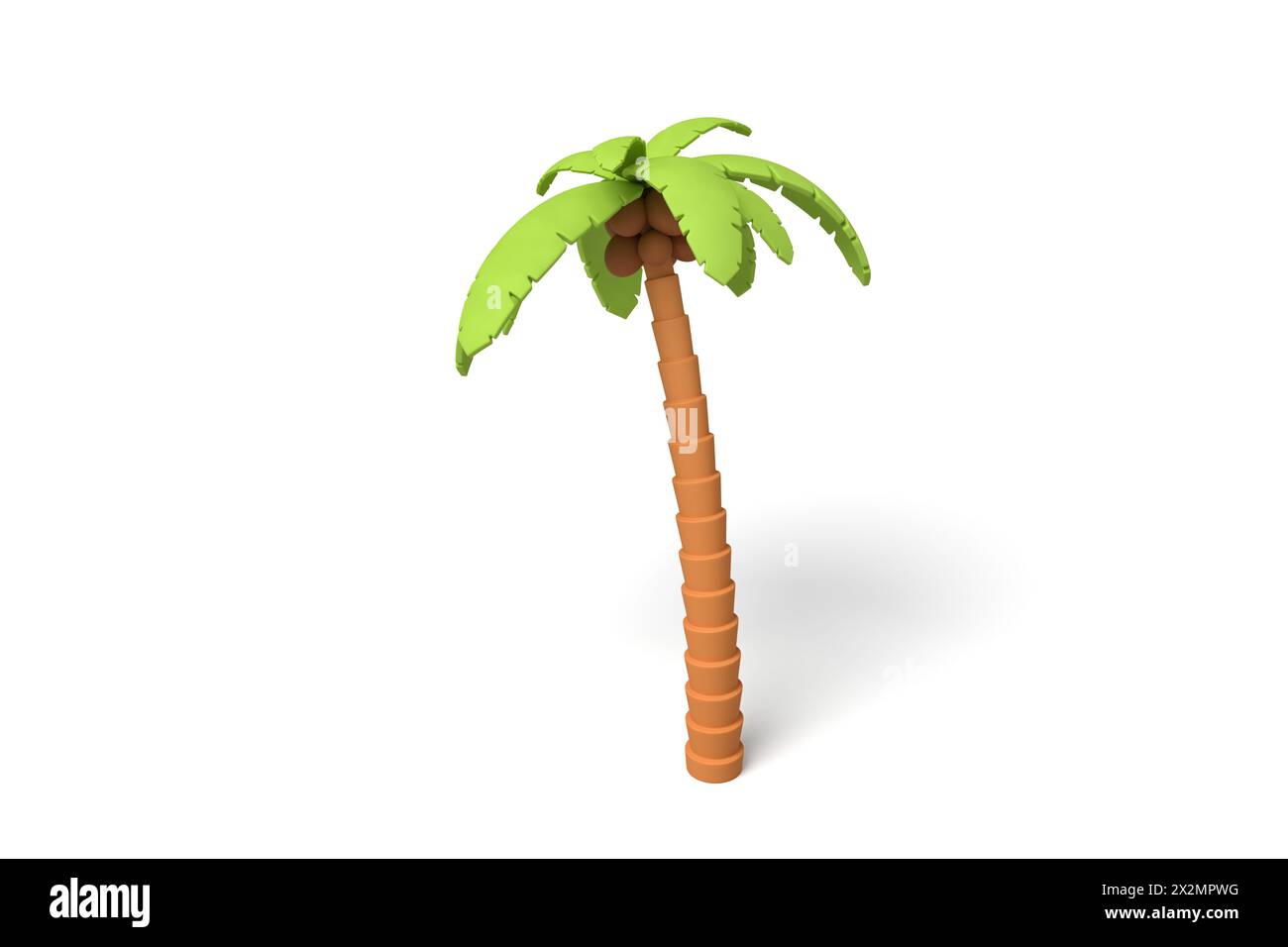 Più alberi di palma da cartoni animati isolati su uno sfondo bianco Foto Stock