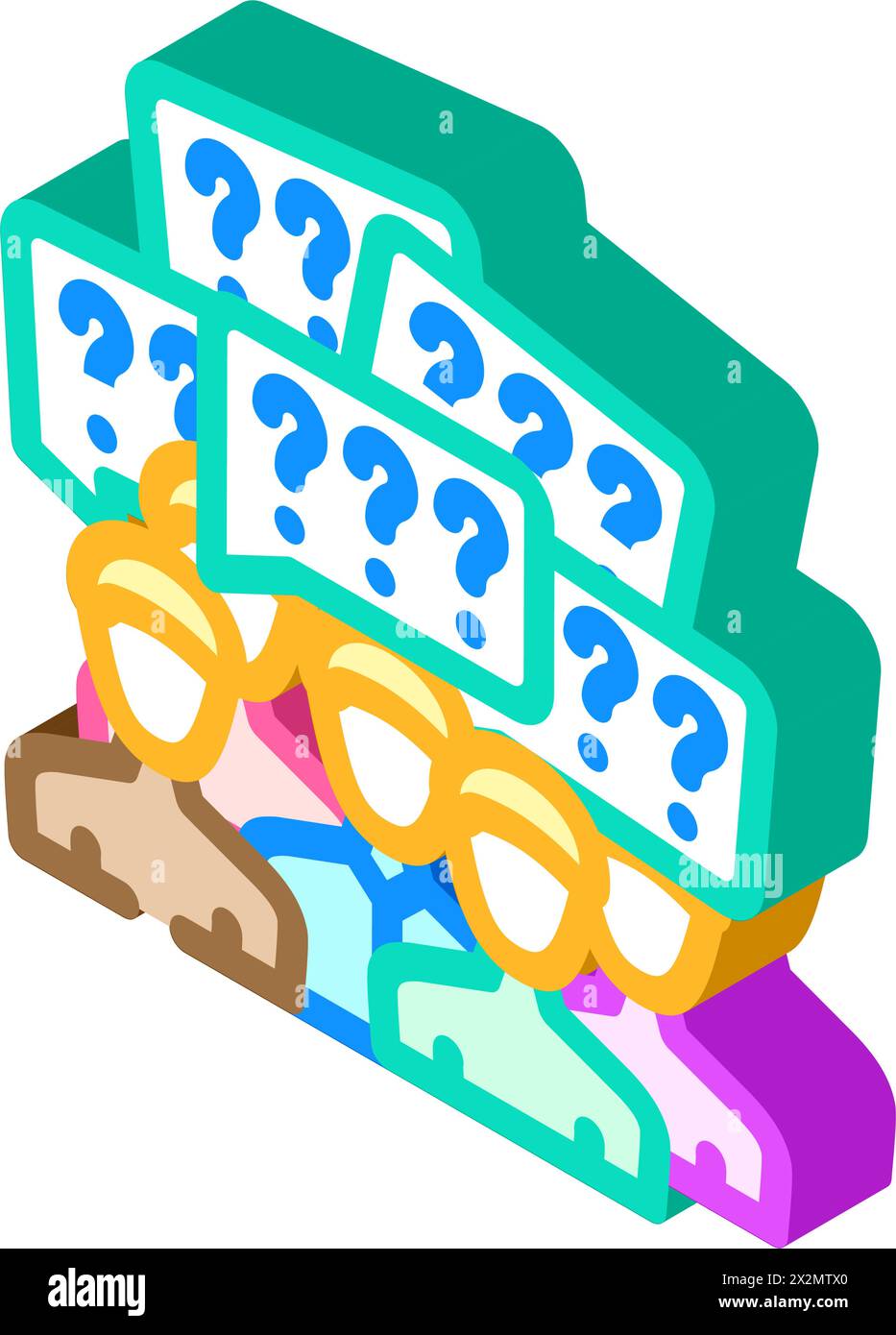 illustrazione vettoriale dell'icona isometrica della sessione qa Illustrazione Vettoriale