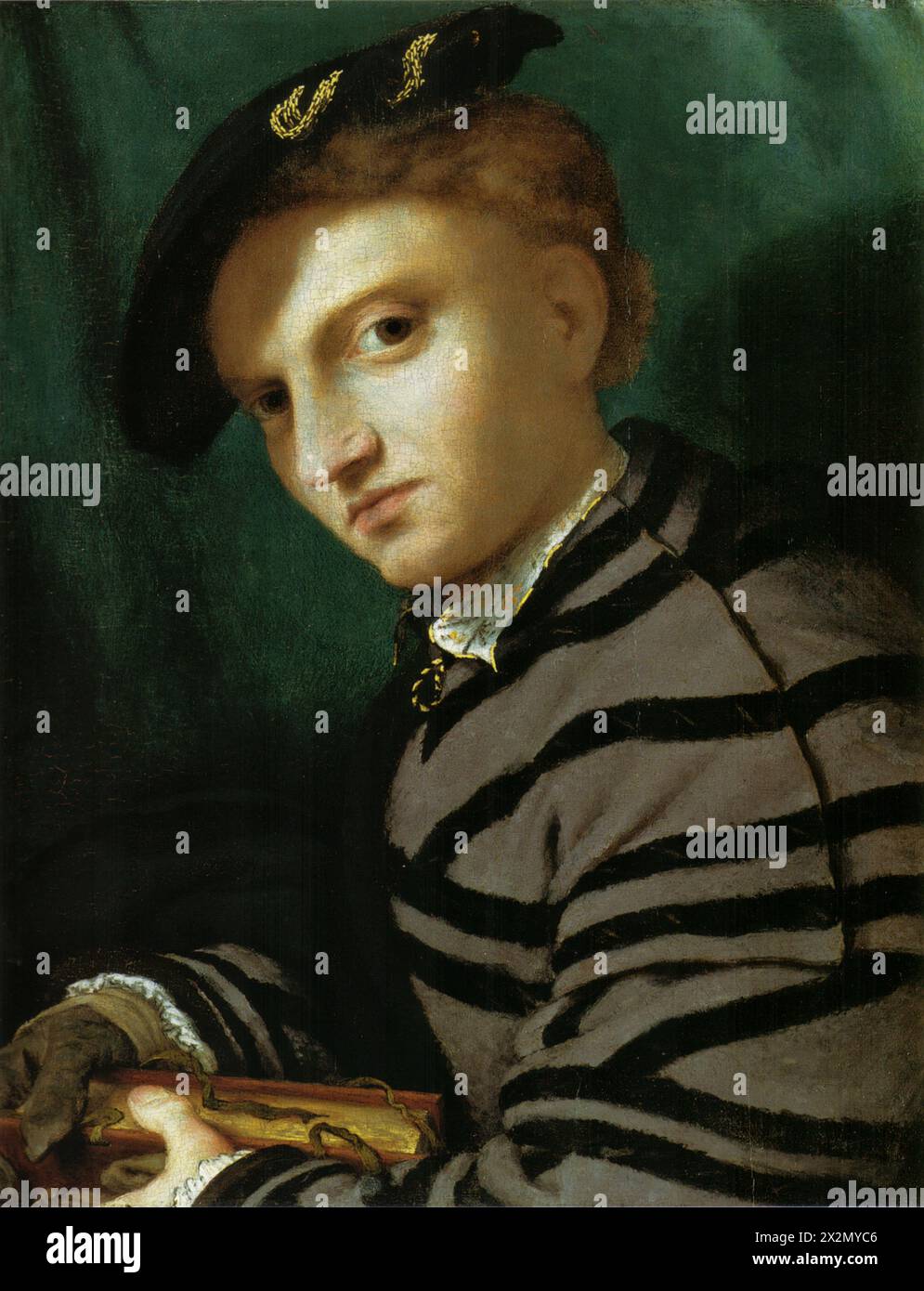 Ritratto di un giovane con un libro (c. 1526) di Lorenzo lotto Foto Stock