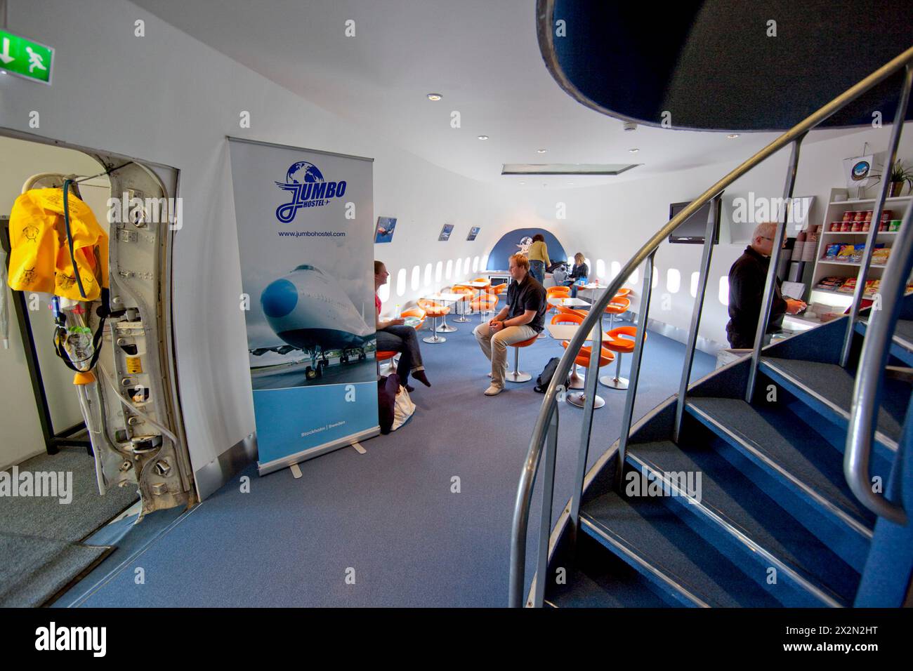 HOTEL JUMBO STAY IN UN BOEING 747 SMANTELLATO A STOCCOLMA Foto Stock