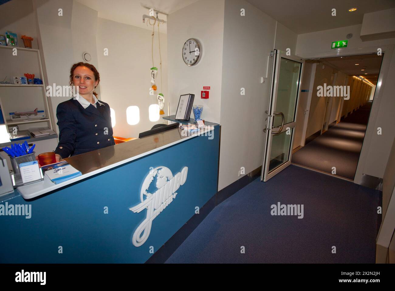 HOTEL JUMBO STAY IN UN BOEING 747 SMANTELLATO A STOCCOLMA Foto Stock