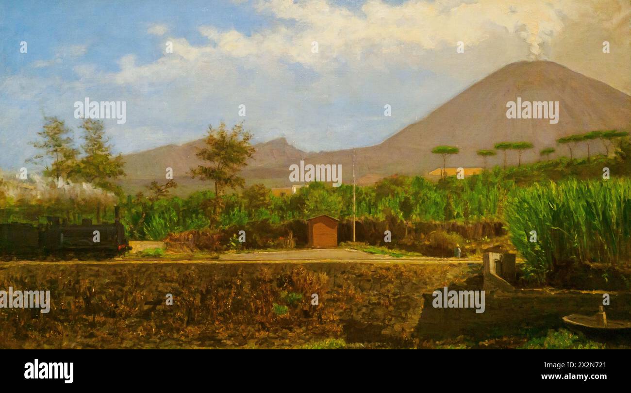 Sotto il Vesuvio al mattino di Gioacchino Toma (1836-1891), 1882, olio su tela Foto Stock