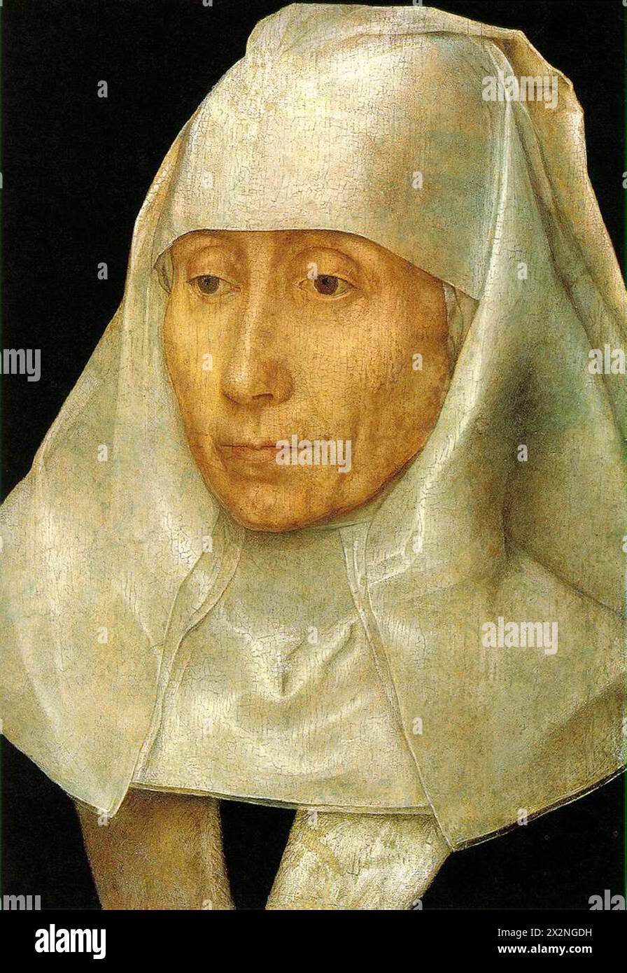 Hans Memling, Ritratto di una donna anziana * (c. 1468–70), 25,6 x 17,7 cm. Foto Stock