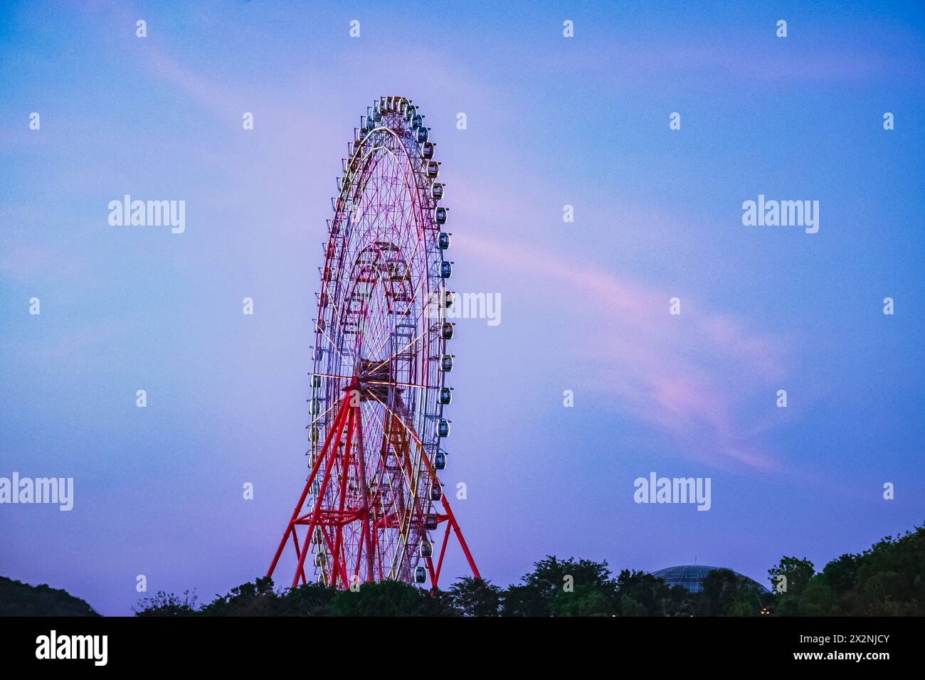 Parco divertimenti Ferris Wheel, Nha Trang. Vietnam. Terra delle fate. La più grande ruota panoramica del Vietnam. Isola di Vinpearl. Attrazioni turistiche, Foto Stock