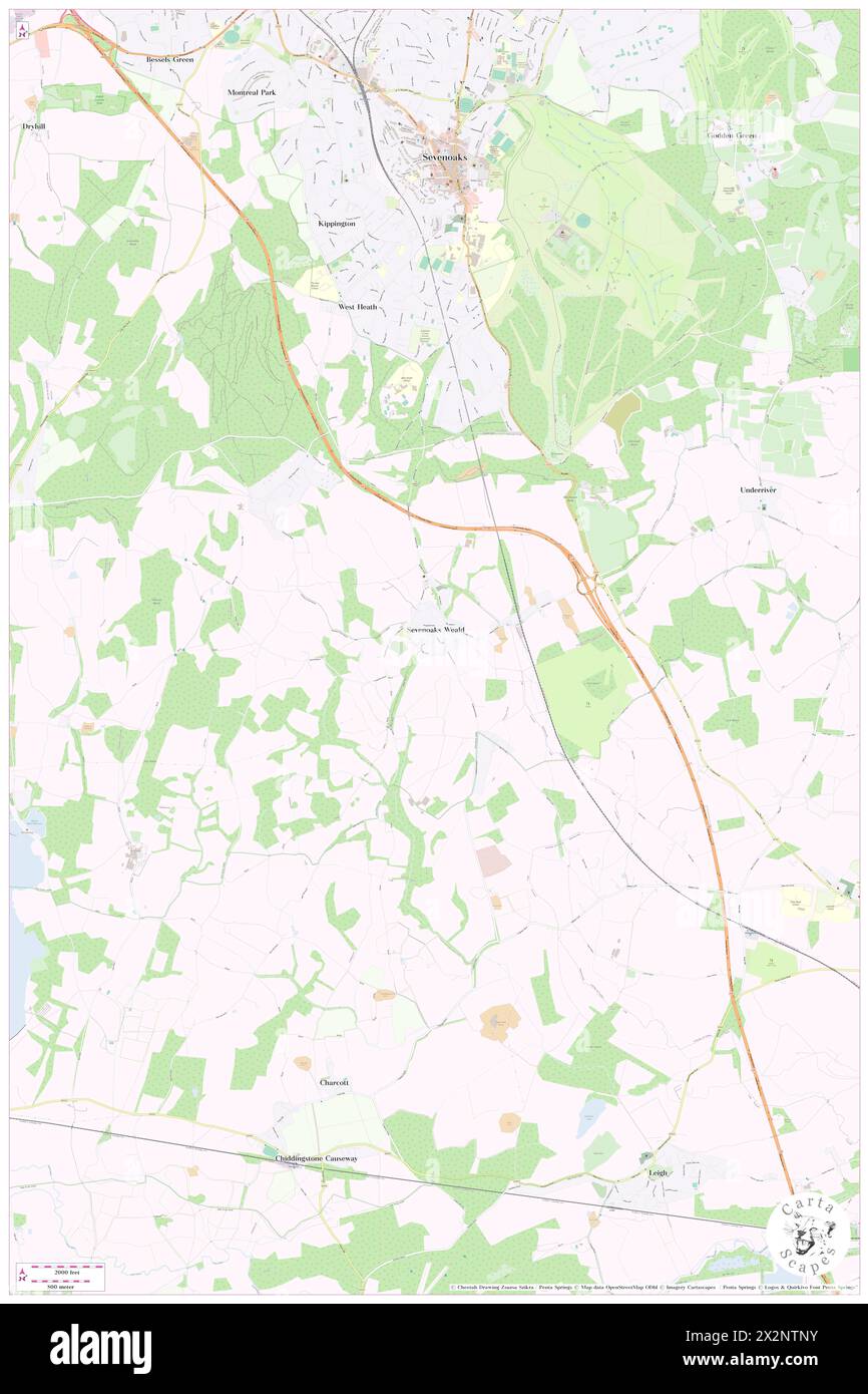 Sevenoaks Weald, Kent, GB, Regno Unito, Inghilterra, N 51 14' 11'', N 0 11' 33'', MAP, Cartascapes Map pubblicata nel 2024. Esplora Cartascapes, una mappa che rivela i diversi paesaggi, culture ed ecosistemi della Terra. Viaggia attraverso il tempo e lo spazio, scoprendo l'interconnessione del passato, del presente e del futuro del nostro pianeta. Foto Stock