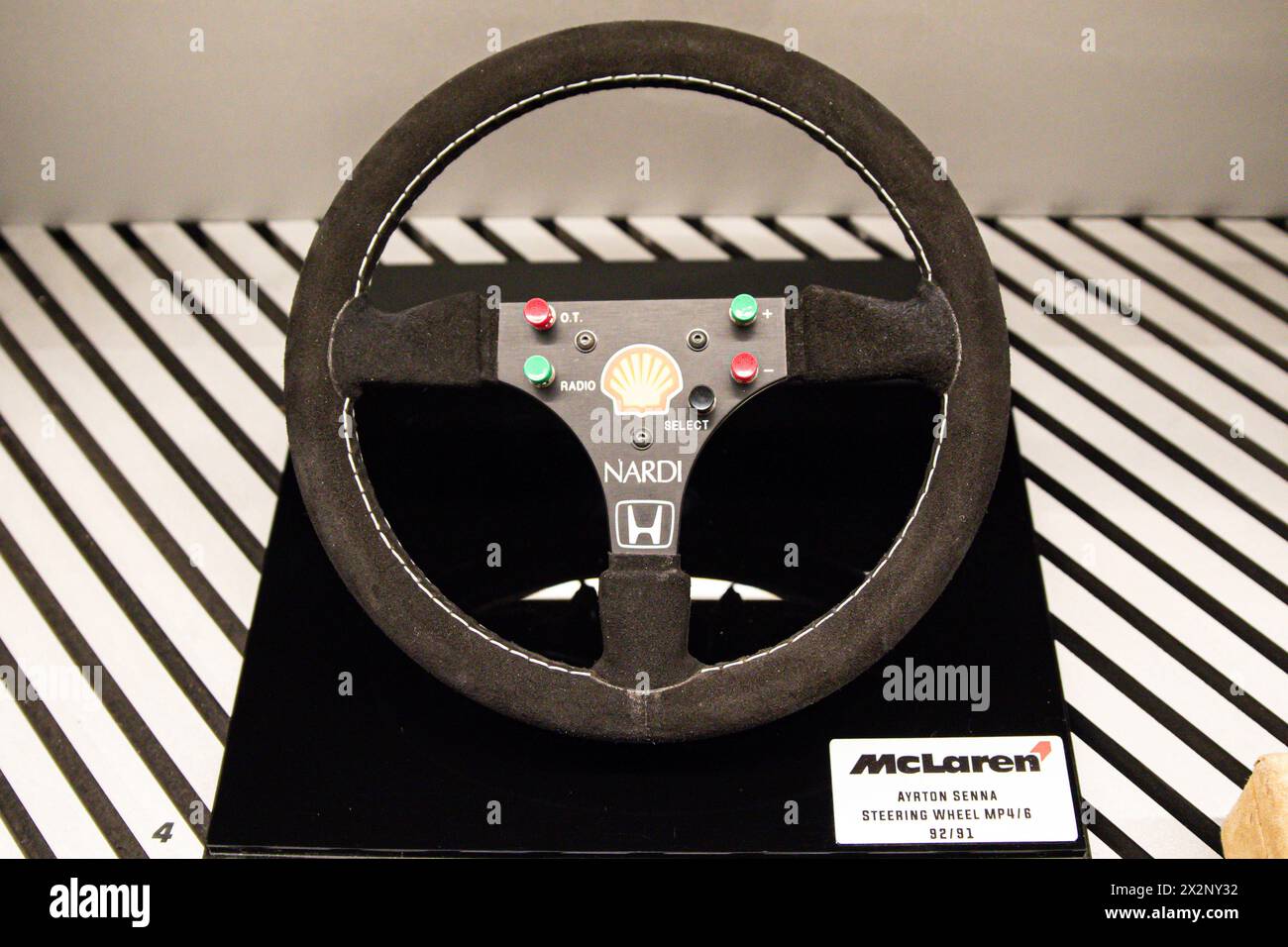 Italia, 23 aprile 2024 Torino, Museo Nazionale Automobile, conferenza stampa alla mostra Ayrton Senna per sempre Foto Stock