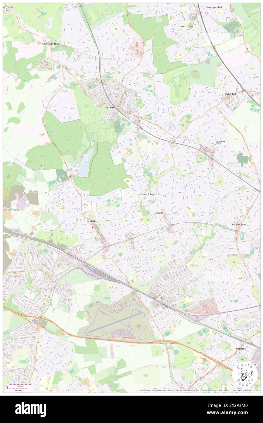 Eastcote e East Ruislip, Greater London, GB, Regno Unito, Inghilterra, N 51 34' 59'', S 0 24' 44'', MAP, Cartascapes Map pubblicata nel 2024. Esplora Cartascapes, una mappa che rivela i diversi paesaggi, culture ed ecosistemi della Terra. Viaggia attraverso il tempo e lo spazio, scoprendo l'interconnessione del passato, del presente e del futuro del nostro pianeta. Foto Stock