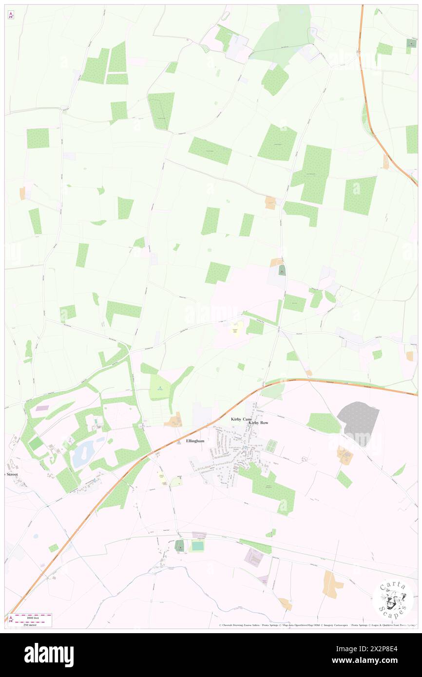 Kirby cane, Norfolk, GB, Regno Unito, Inghilterra, N 52 29' 37'', N 1 29' 43'', MAP, Cartascapes Map pubblicata nel 2024. Esplora Cartascapes, una mappa che rivela i diversi paesaggi, culture ed ecosistemi della Terra. Viaggia attraverso il tempo e lo spazio, scoprendo l'interconnessione del passato, del presente e del futuro del nostro pianeta. Foto Stock