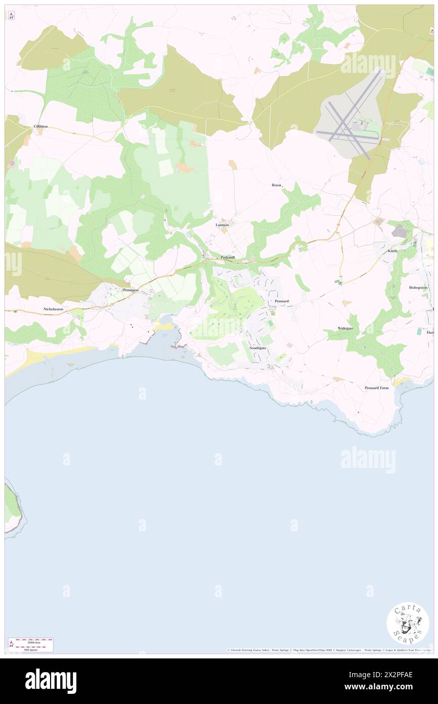 Gower, City and County of Swansea, GB, Regno Unito, Galles, N 51 34' 20'', S 4 5' 59'', mappa, Cartascapes Mappa pubblicata nel 2024. Esplora Cartascapes, una mappa che rivela i diversi paesaggi, culture ed ecosistemi della Terra. Viaggia attraverso il tempo e lo spazio, scoprendo l'interconnessione del passato, del presente e del futuro del nostro pianeta. Foto Stock