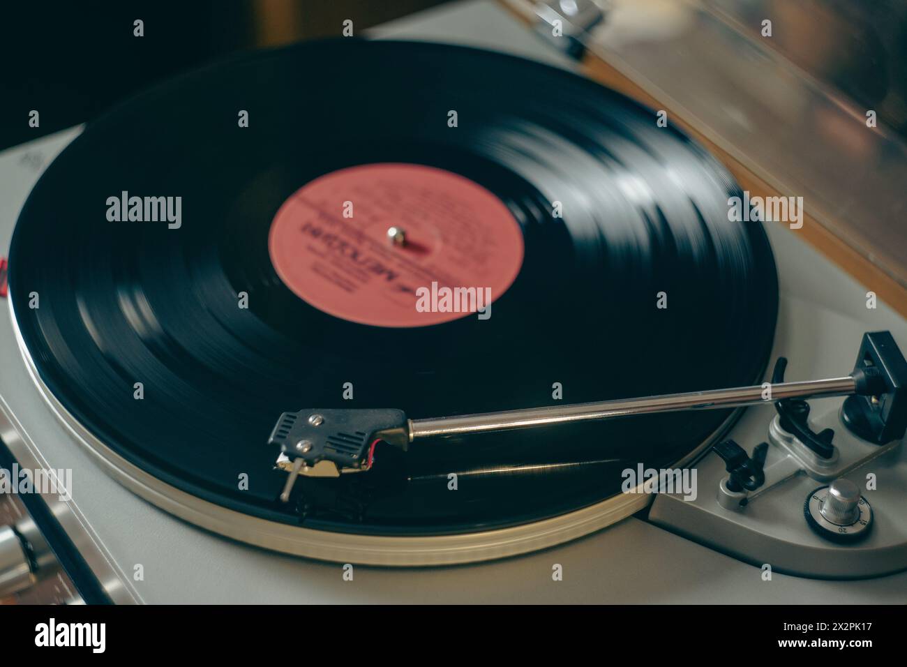 Foto retrò di un lettore di dischi in vinile Foto Stock